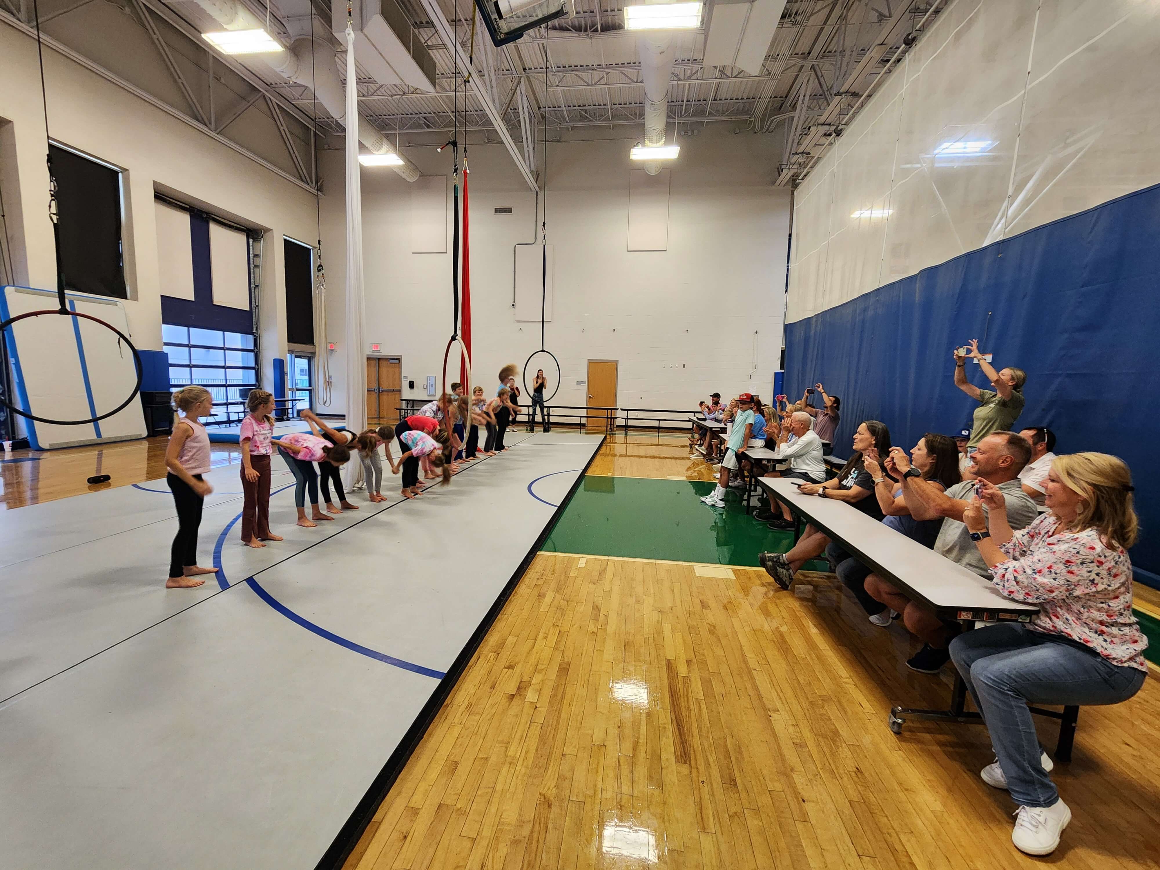 Camp Practice inside of basketball court