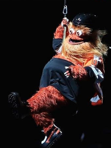 Gritty Mascot Swinging