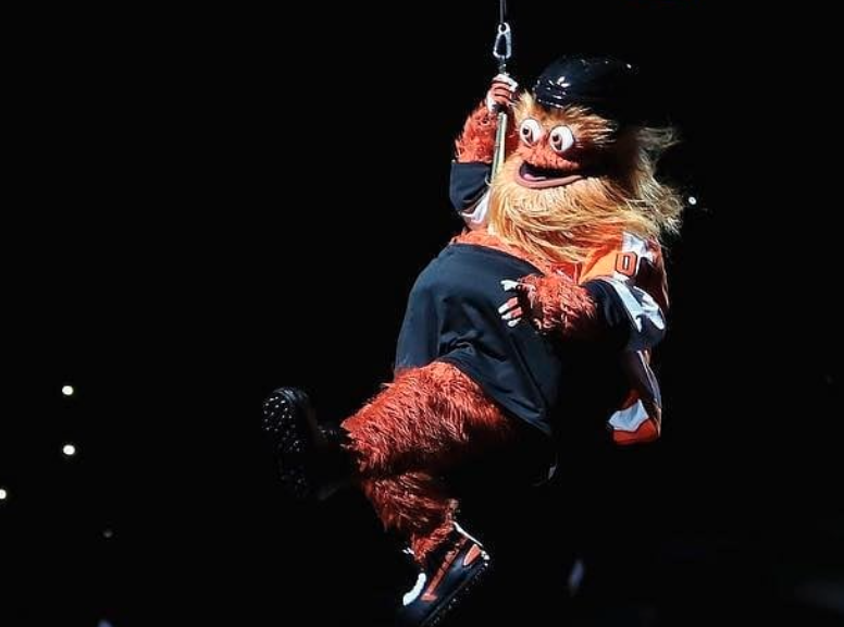 Gritty Mascot Swinging